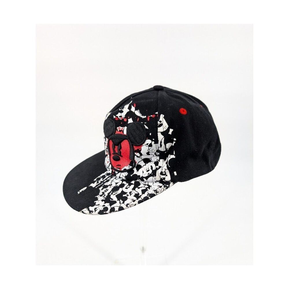 Disney Parks Angry Mickey Mouse Hat‎ Youth Black Graffiti Streetwear